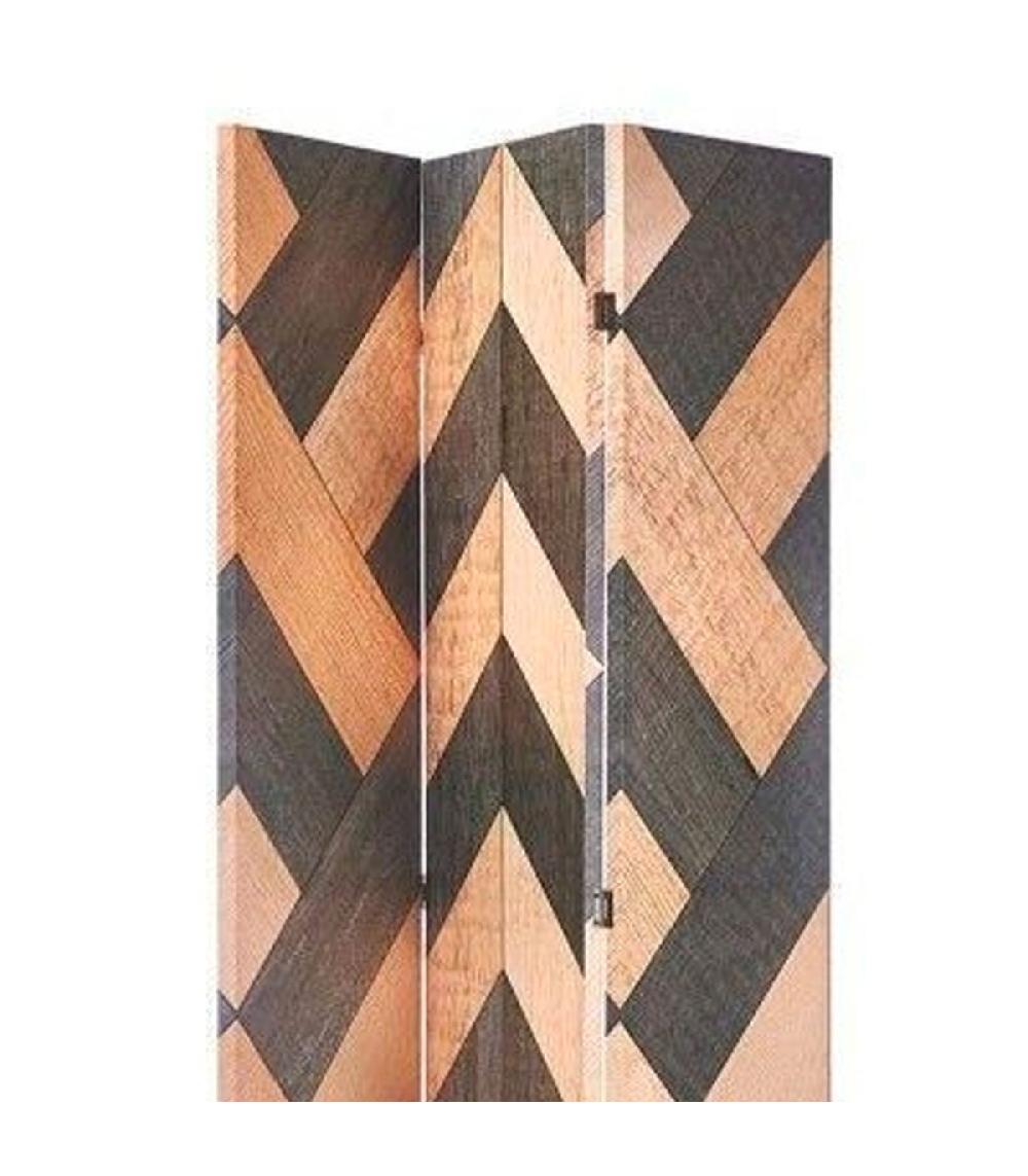 Wadiga Paravent 3 Panneaux Bois Et Toile 7x40x180cm