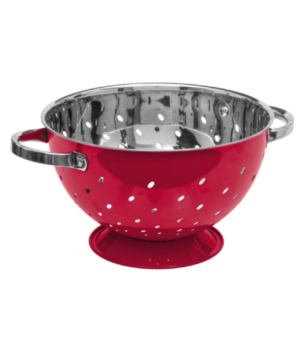 wadiga Passoire Inox rouge avec Anses - diamètre 25cm