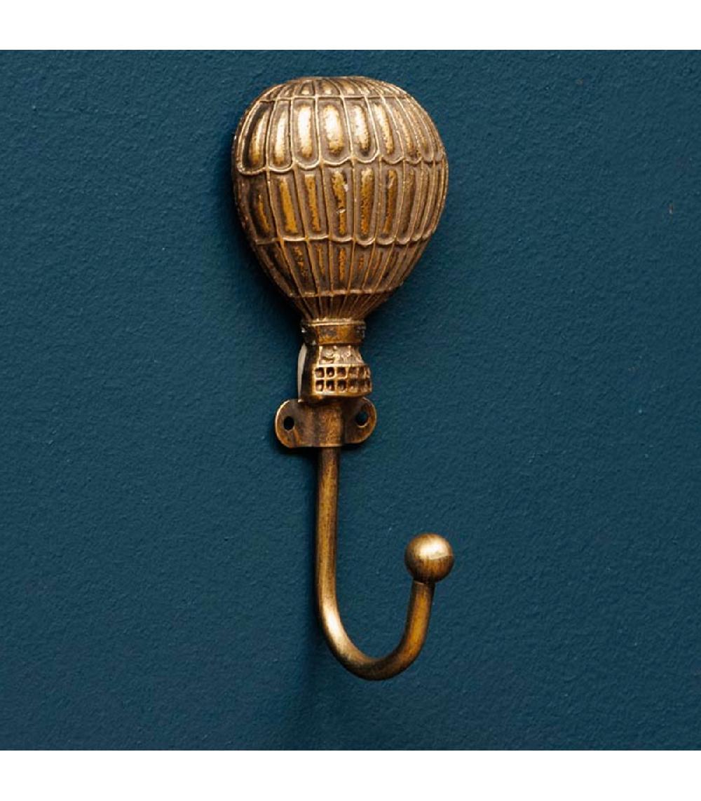 Wadiga Patère Crochet Métal Doré Montgolfière 12.5x5.5x5.5cm