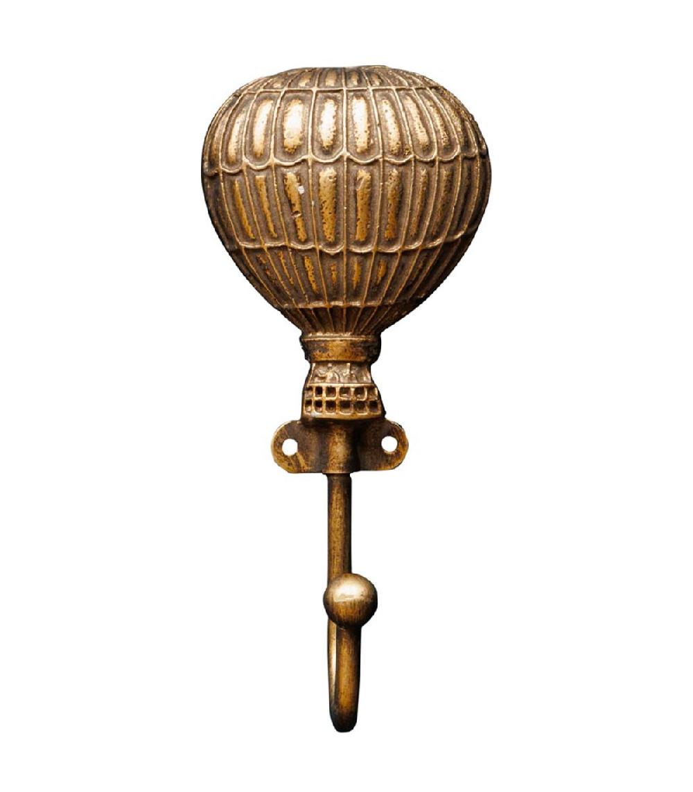 wadiga Patère crochet métal doré montgolfière 12.5x5.5x5.5cm