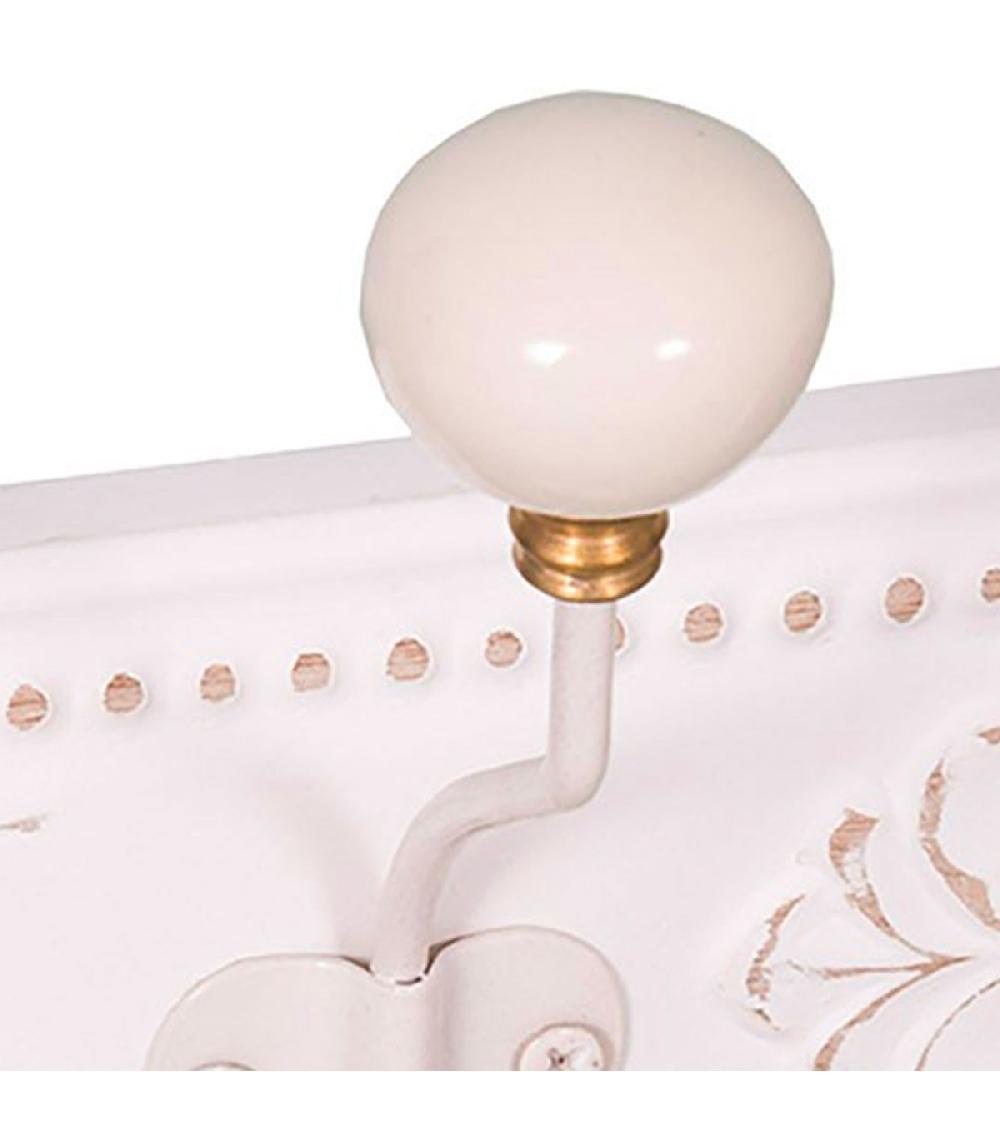 Wadiga Patère Double En Bois Et Métal Blanc 15x11x20cm