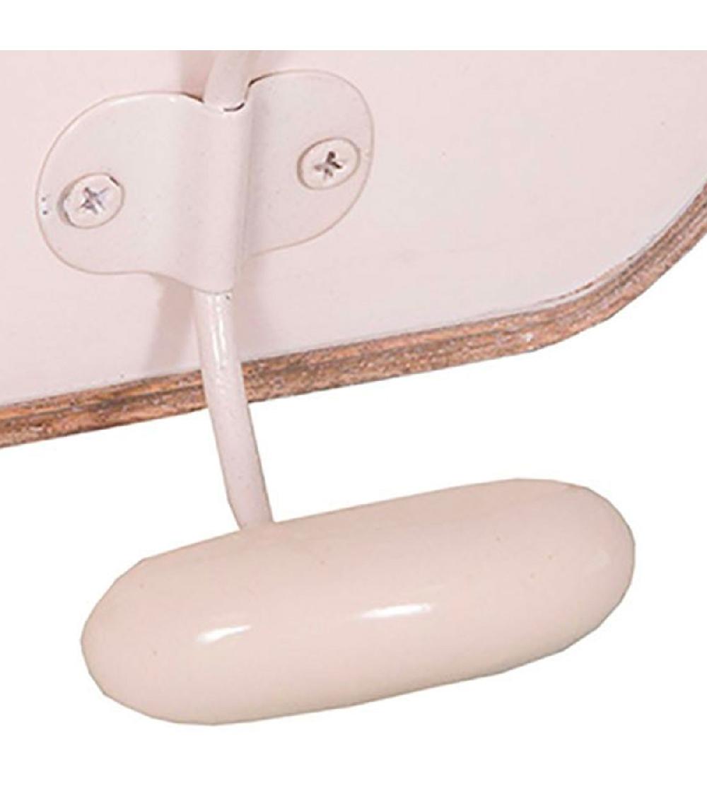 Wadiga Patère Double En Bois Et Métal Blanc 19x11x18cm