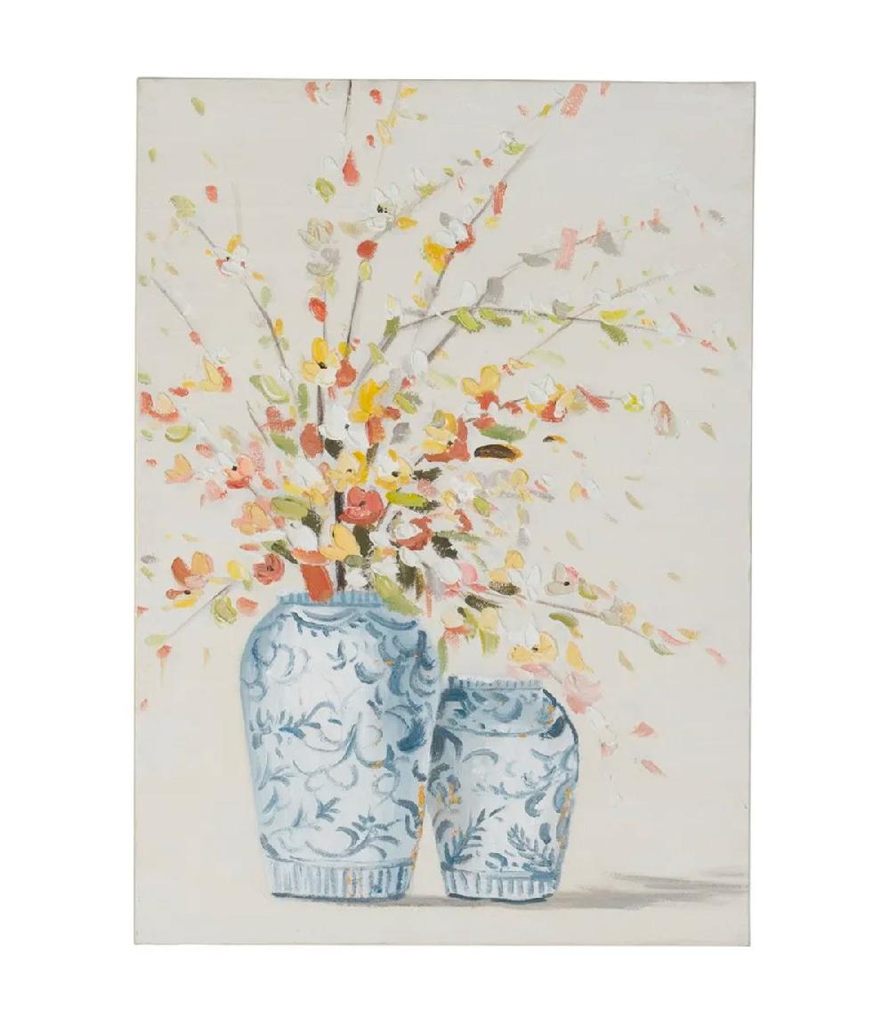 wadiga Peinture vases et bouquet sur toile 50x2.7x70cm