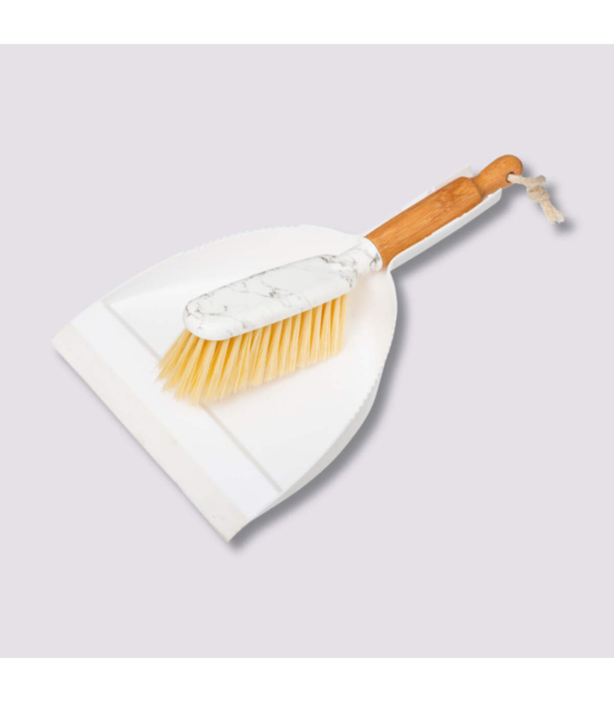 Wadiga Pelle Et Balayette Design Bambou Et Blanc Marbre