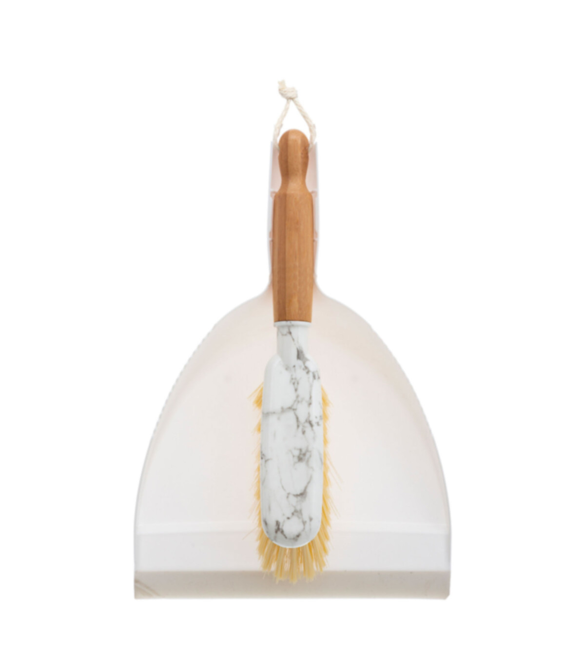 wadiga Pelle et balayette design bambou et blanc marbre