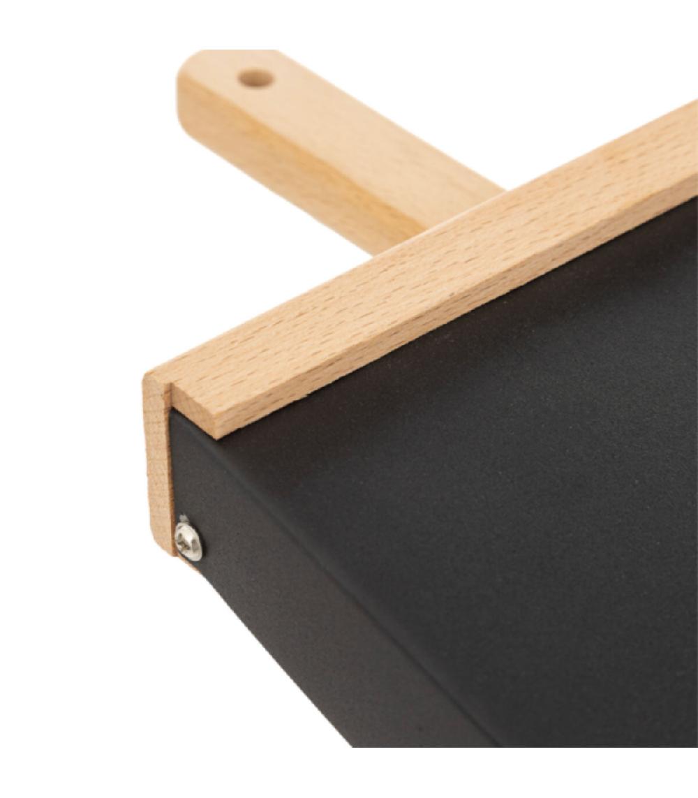 Wadiga Pelle Et Balayette Design Métal Noir Et Bois Hêtre