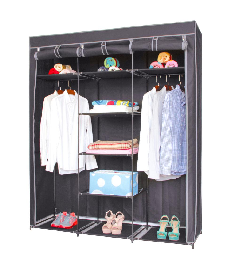 Wadiga Penderie Avec Housse 9 étagères + 1 Tringle 150x45x172cm