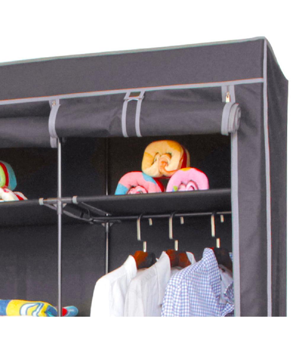 Wadiga Penderie Avec Housse 9 étagères + 1 Tringle 150x45x172cm