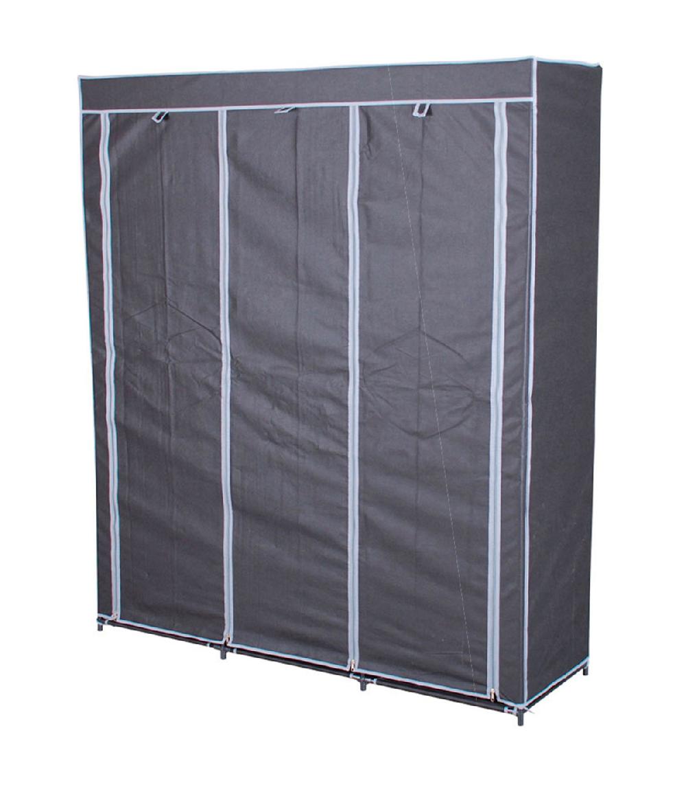 wadiga Penderie avec housse 9 étagères + 1 tringle 150x45x172cm