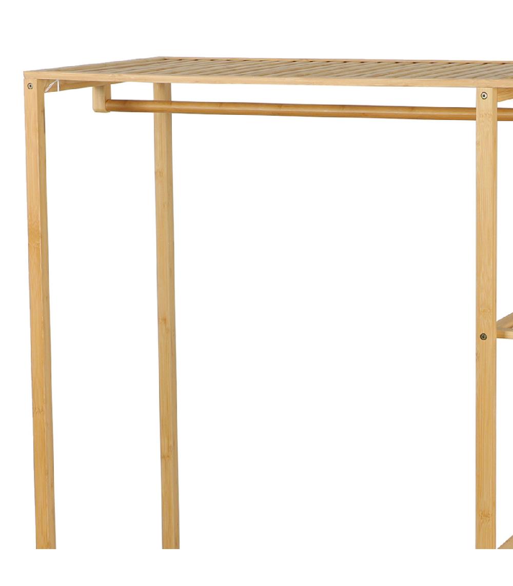 Wadiga Penderie En Bambou Avec 3 étagères 120x47.5x128cm