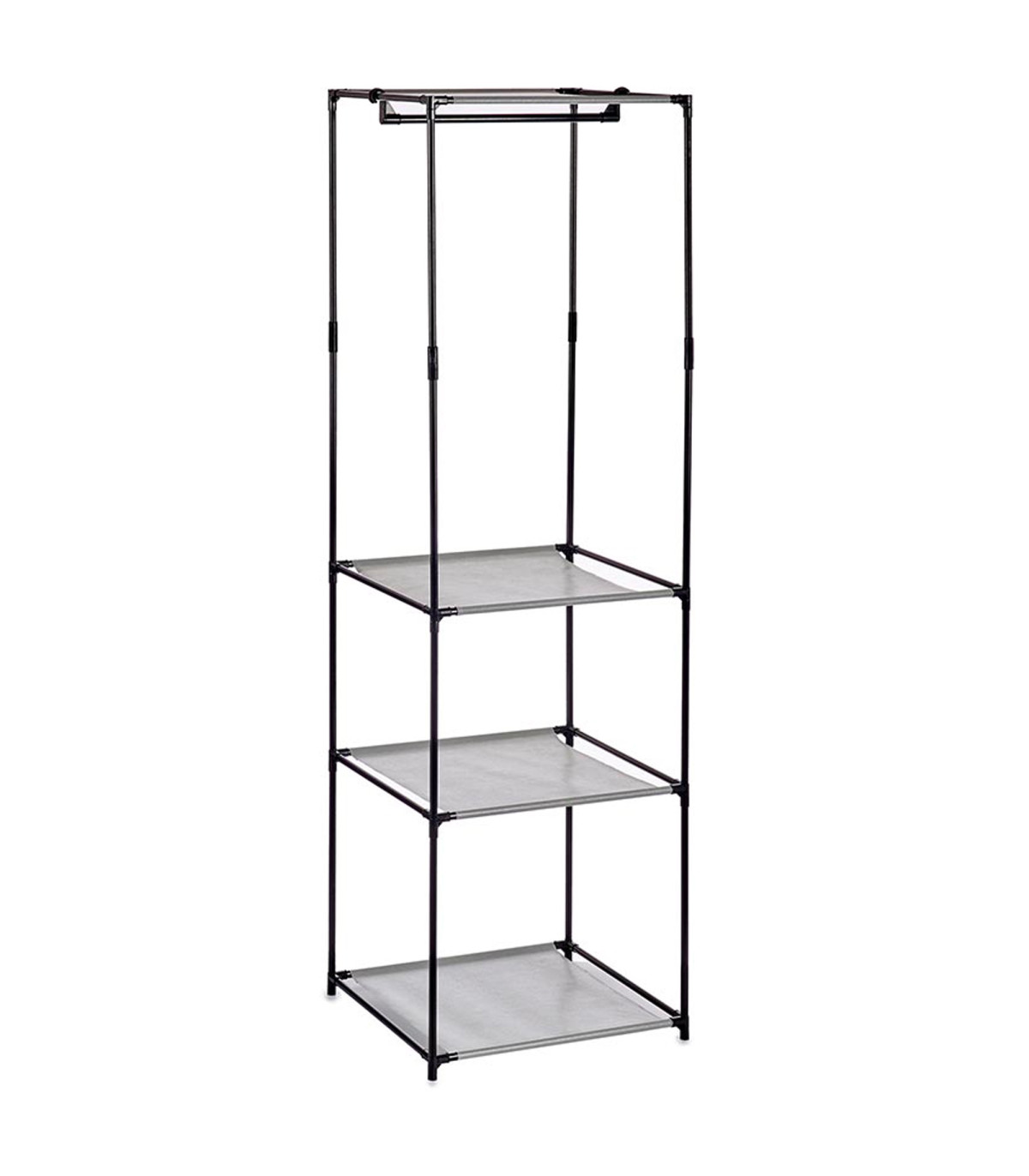 wadiga Penderie en métal et toile noir 50x43.5x160cm