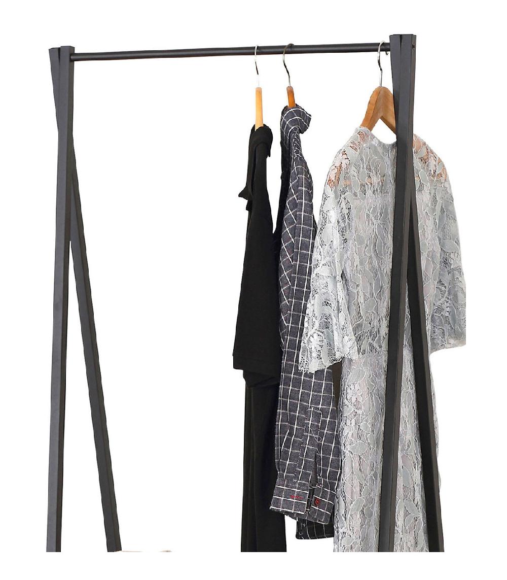 Wadiga Penderie En Métal Noir Et Bois + 2 étagères - 60x40x150cm