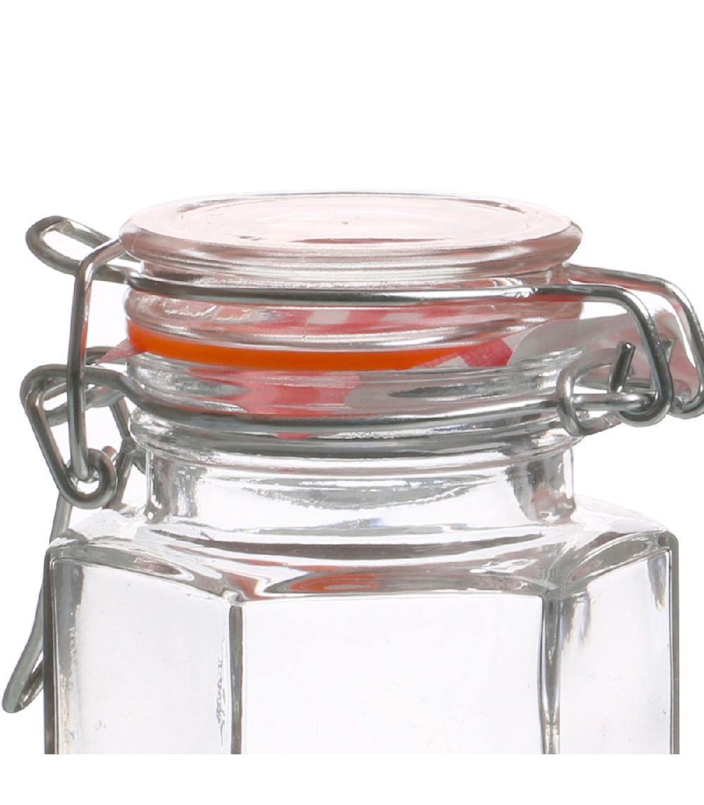 Wadiga Petit Pot Confiture Hermétique Verre Avec Clip 100ml