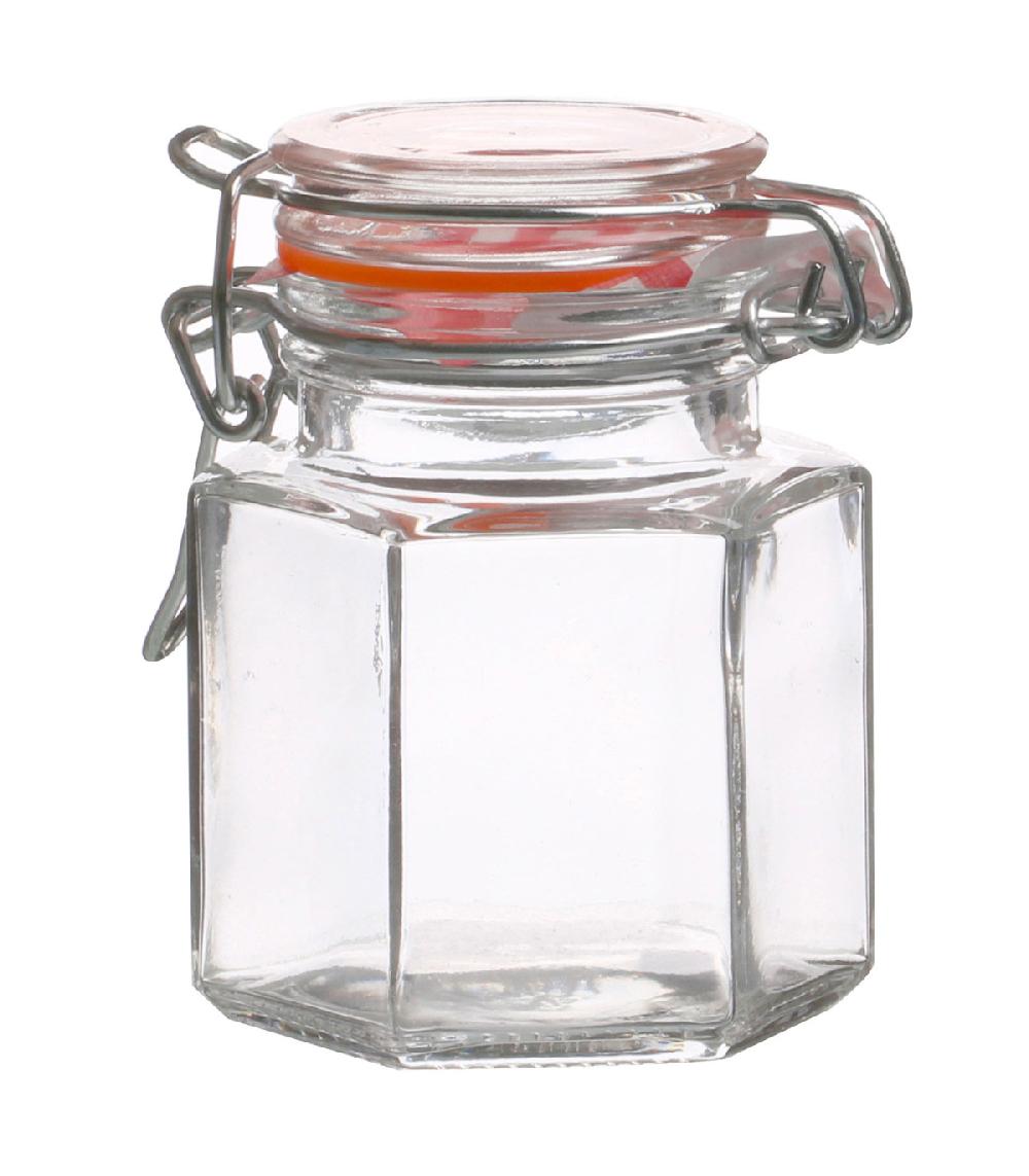wadiga Petit pot confiture hermétique verre avec clip 100ml