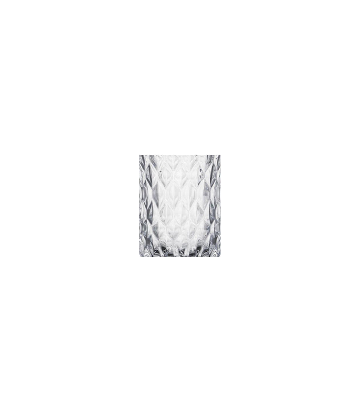 Wadiga Petit Vase Carré En Verre Transparent Diamants - 6.4x6.4x15cm