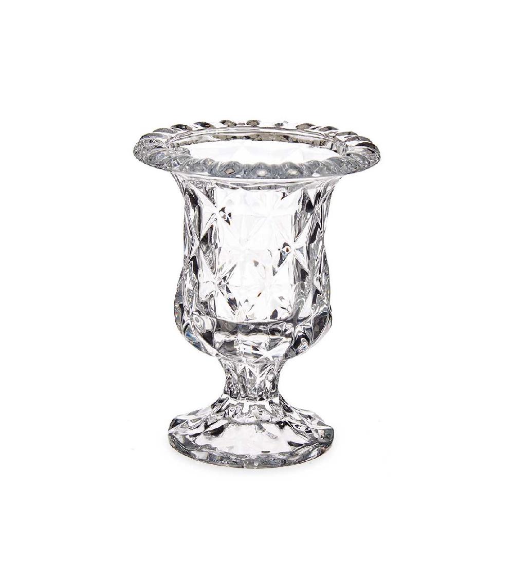 Wadiga Petit Vase Vasque En Verre Losanges - 11.5x11.5x15cm