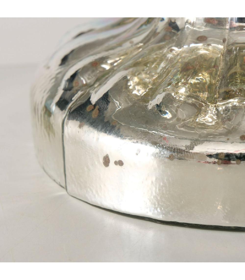Wadiga Photophore En Verre Transparent Et Verre Laqué 20x20x19.5cm