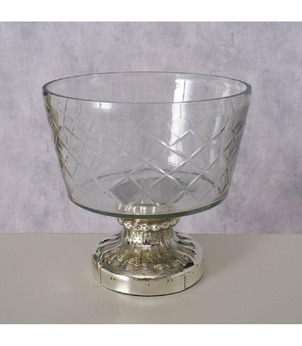 Wadiga Photophore En Verre Transparent Et Verre Laqué 20x20x19.5cm