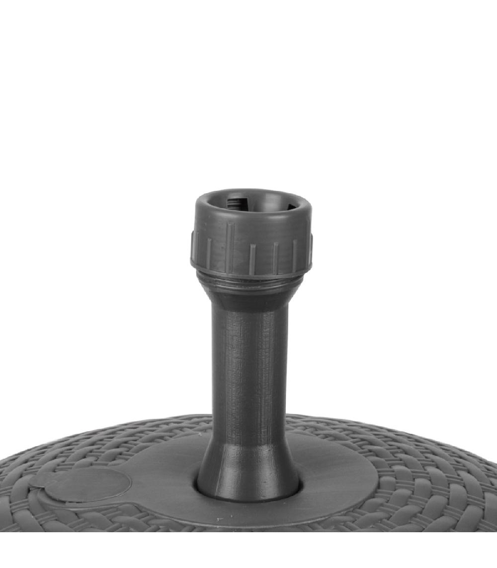 Wadiga Pied De Parasol Rond Anthracite Effet Rotin 20 Litres 46x46x30cm