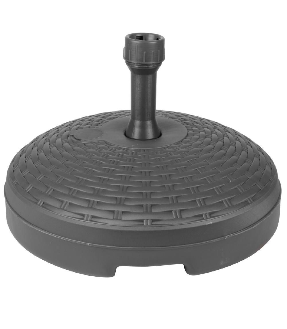 wadiga Pied de parasol rond anthracite effet rotin 20 litres 46x46x30cm