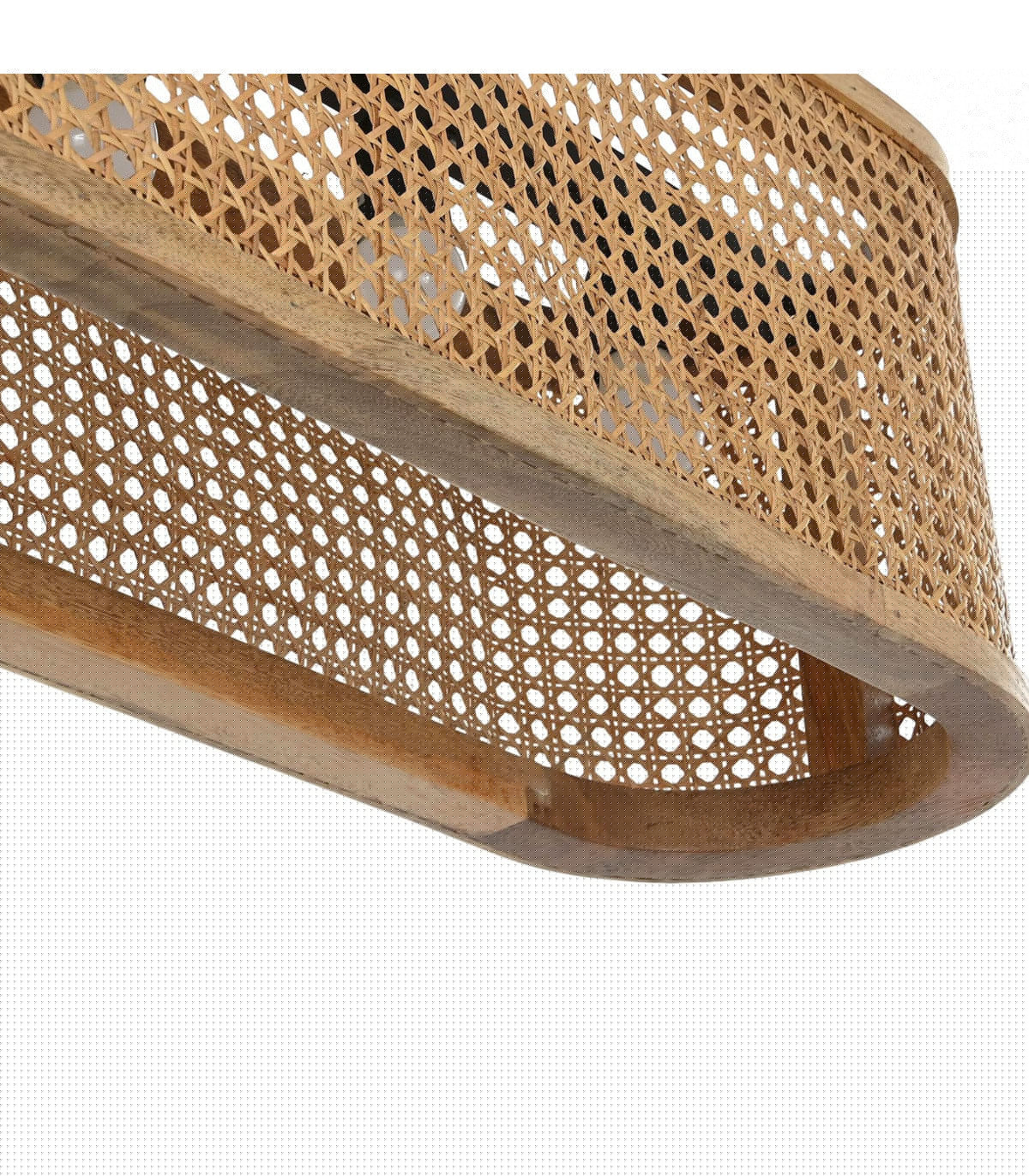 Wadiga Plafonnier En Bois De Mangue Et Cannage En Rotin 80x24x28cm