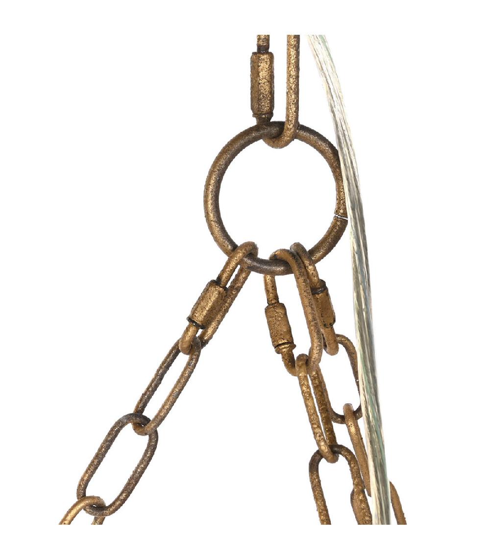 Wadiga Plafonnier Rond En Bois Et Métal Vieilli 9 Ampoules 78x78x13cm