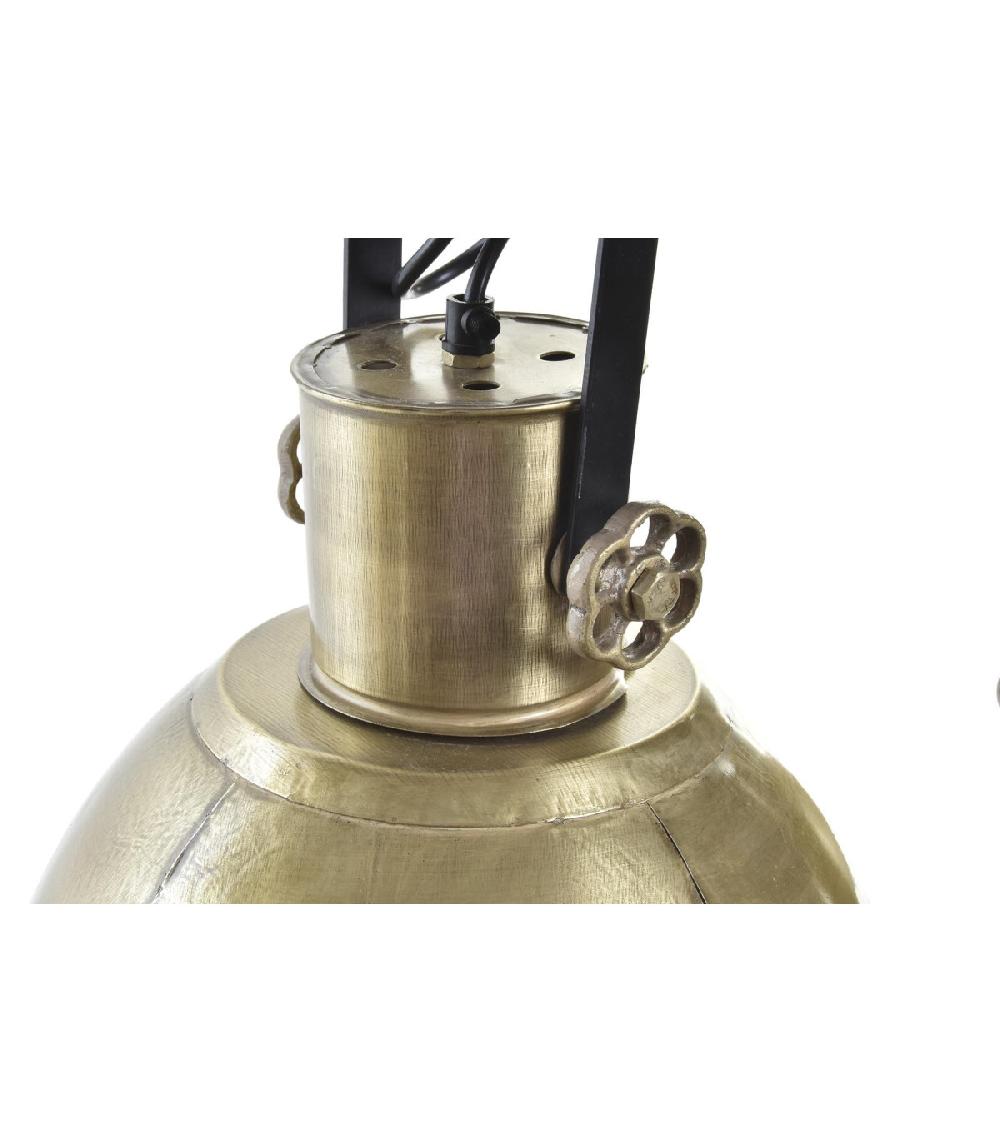 Wadiga Plafonnier Triple En Métal Noir Et Doré Style Industriel - 116x29x42cm