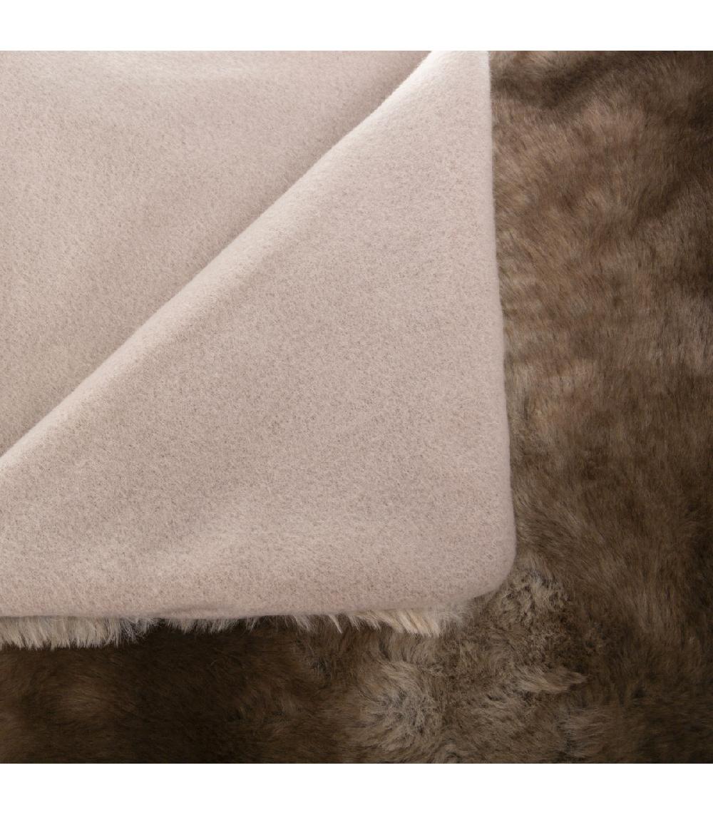 Wadiga Plaid Fausse Fourrure Marron Et Beige 120x160cm
