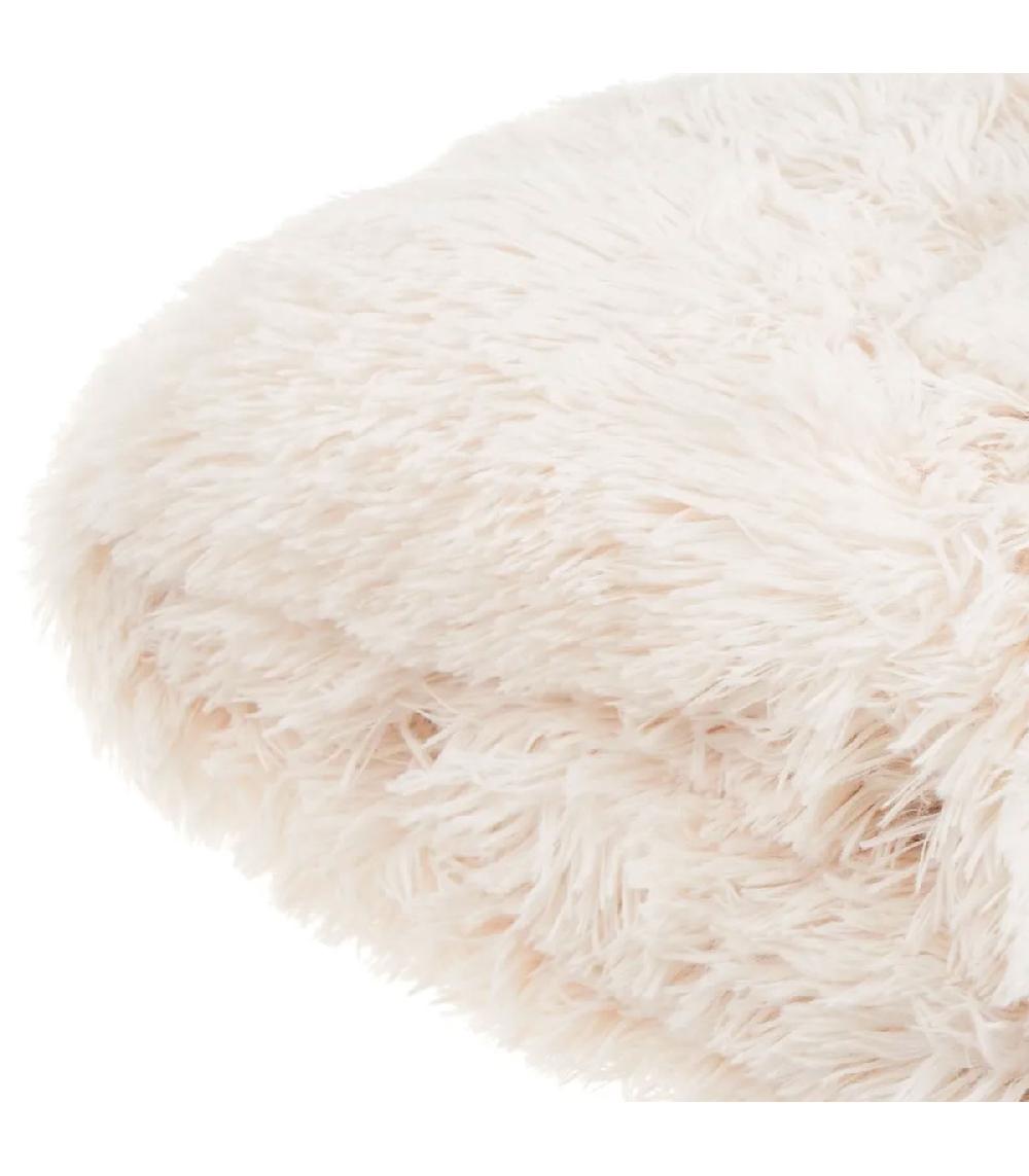 Wadiga Plaid Fausse Fourrure Sherpa Blanc Crème 125x150cm
