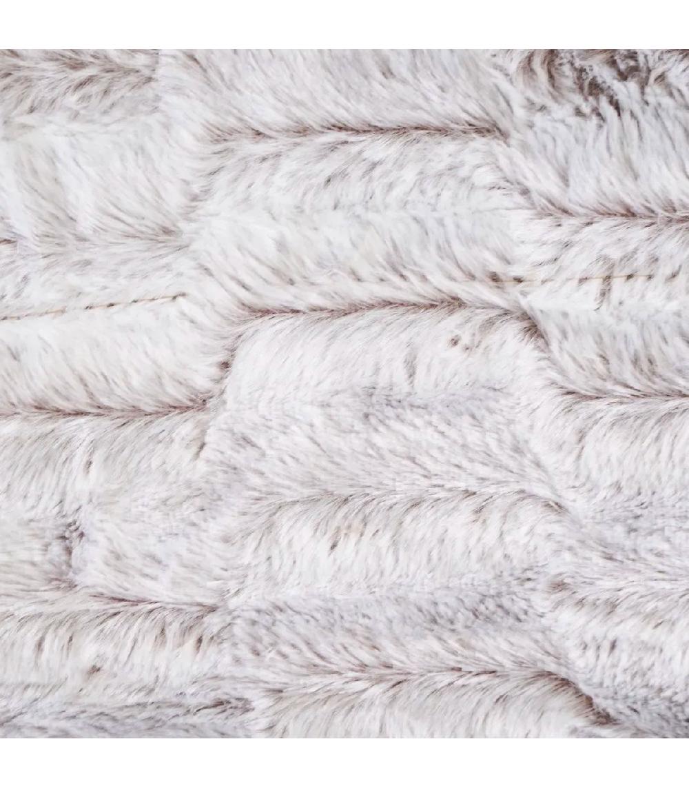 Wadiga Plaid Fausse Fourrure Sherpa Blanc Et Marron 125x150cm