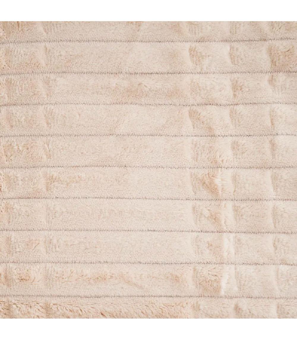 Wadiga Plaid Flanelle Et Fausse Fourrure Sherpa Beige 125x150cm