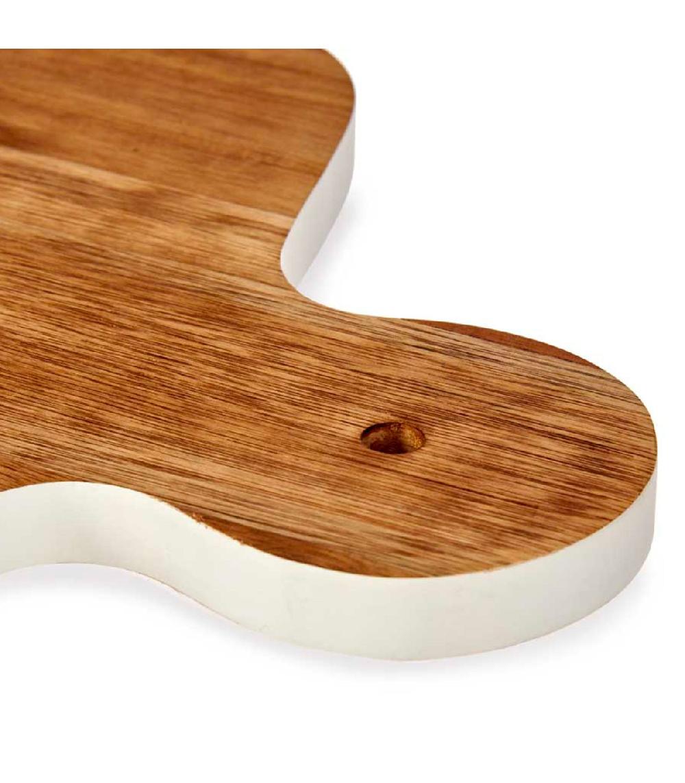 Wadiga Planche à Découper En Acacia Et Bords Blancs 40x25.5x1.5cm