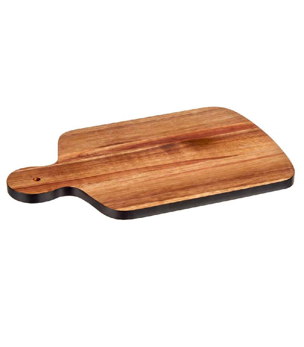 wadiga Planche à découper en acacia et bords noirs 40x25.5x1.5cm