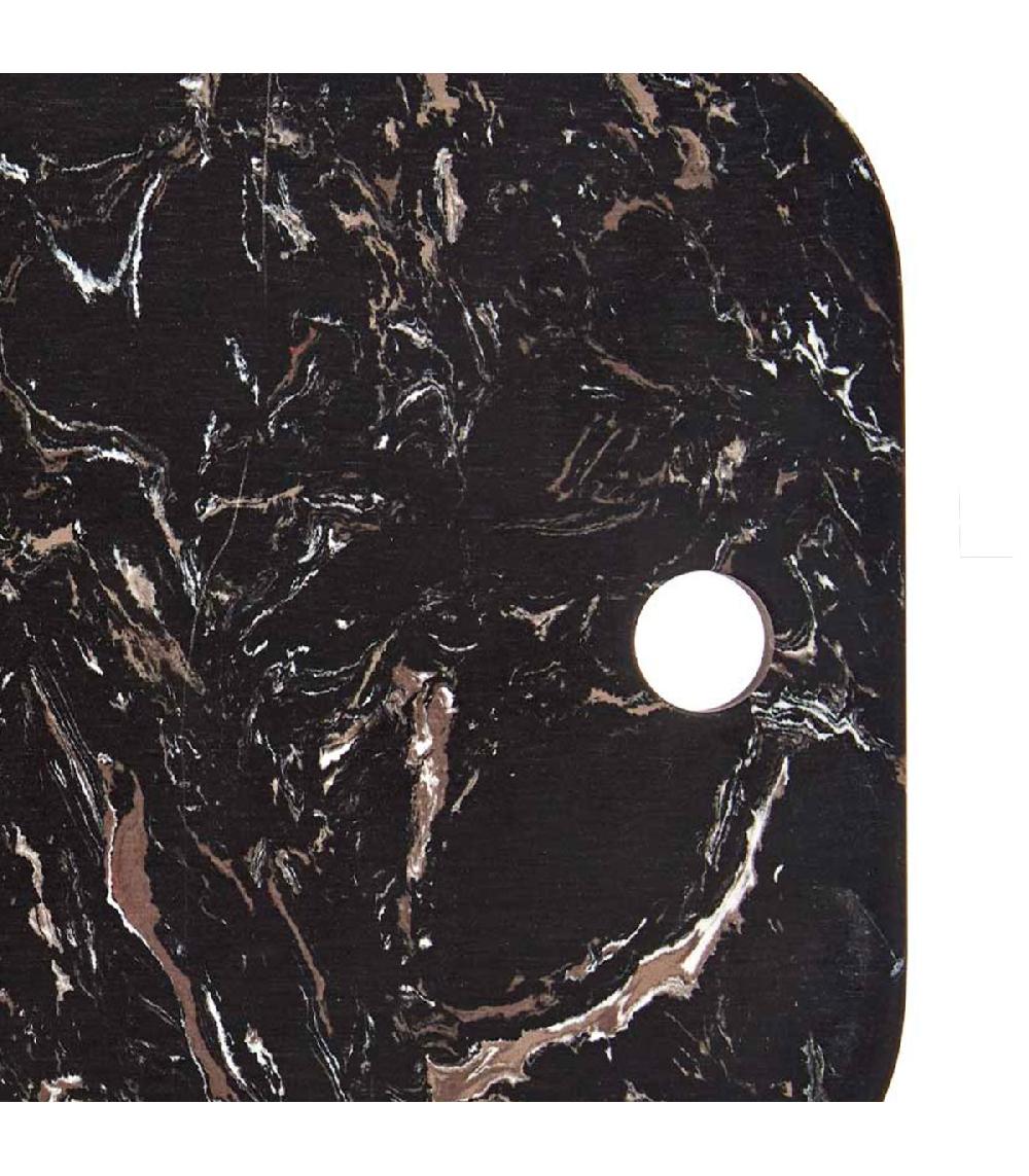 Wadiga Planche à Découper En Acacia Et Marbre Noir 38x18x1.5cm