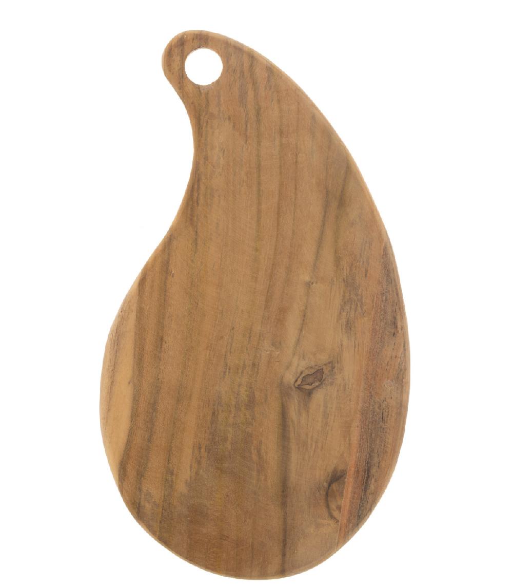 Wadiga Planche à Découper En Teck Forme Goutte - 35x20x1 5cm
