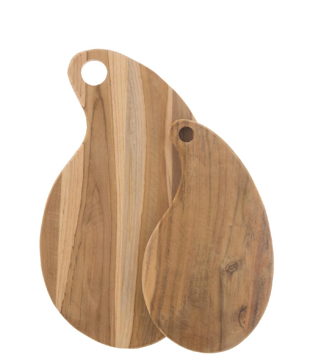 Wadiga Planche à Découper En Teck Forme Goutte - 45x26 5x1 5cm