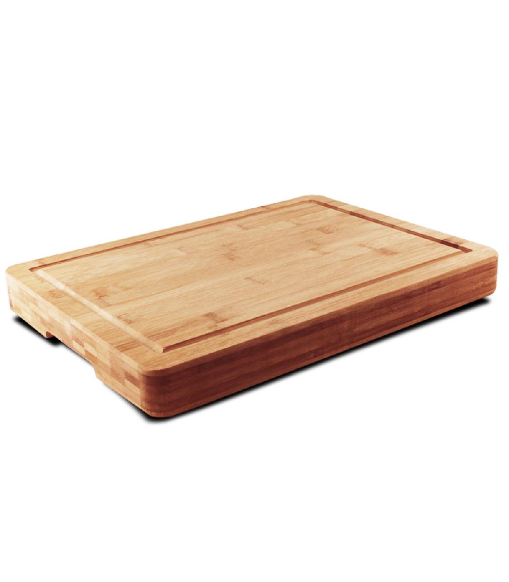 wadiga Planche à découper épaisse avec rainure en bambou 39x28x4cm