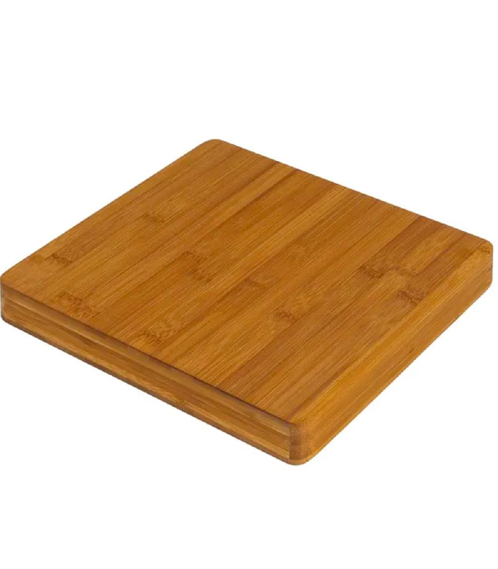 wadiga Planche à découper épaisse en bambou 28x28x3.5cm