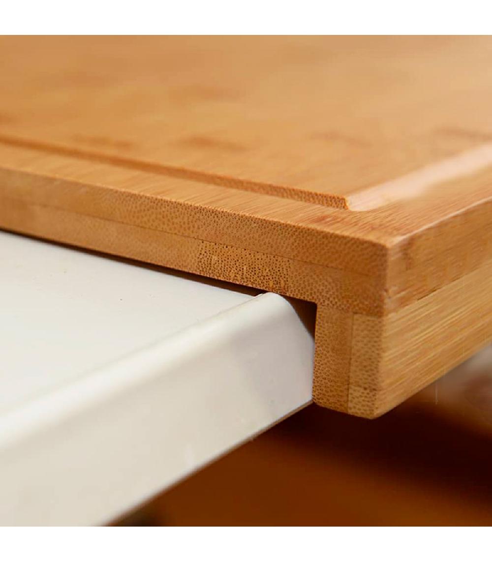 Wadiga Planche à Découper Pour Plan De Travail En Bambou 45x34x3.5cm
