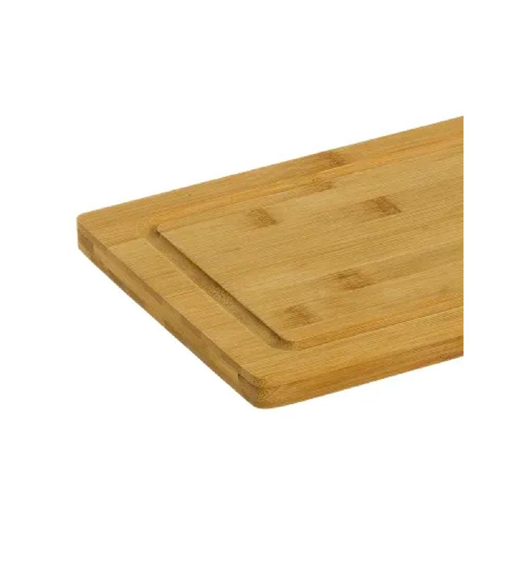 Wadiga Planche à Découper Rectangulaire Avec Rainure En Bambou 30x18.5cm