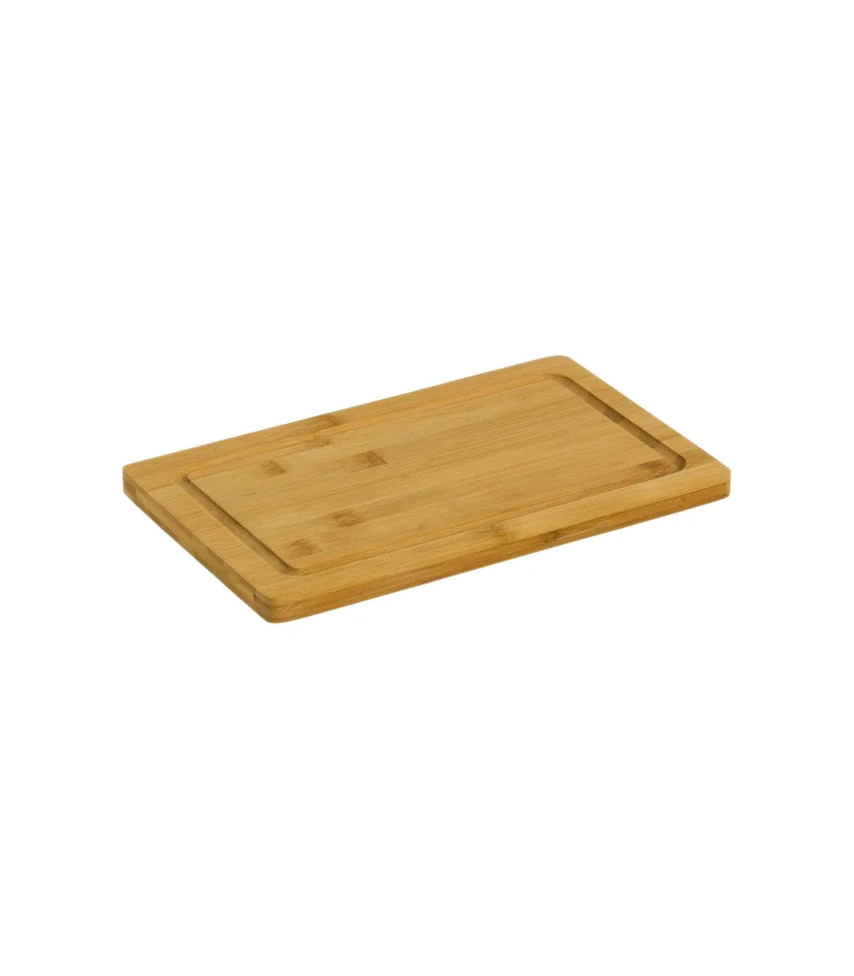 wadiga Planche à découper rectangulaire avec rainure en bambou 30x18.5cm