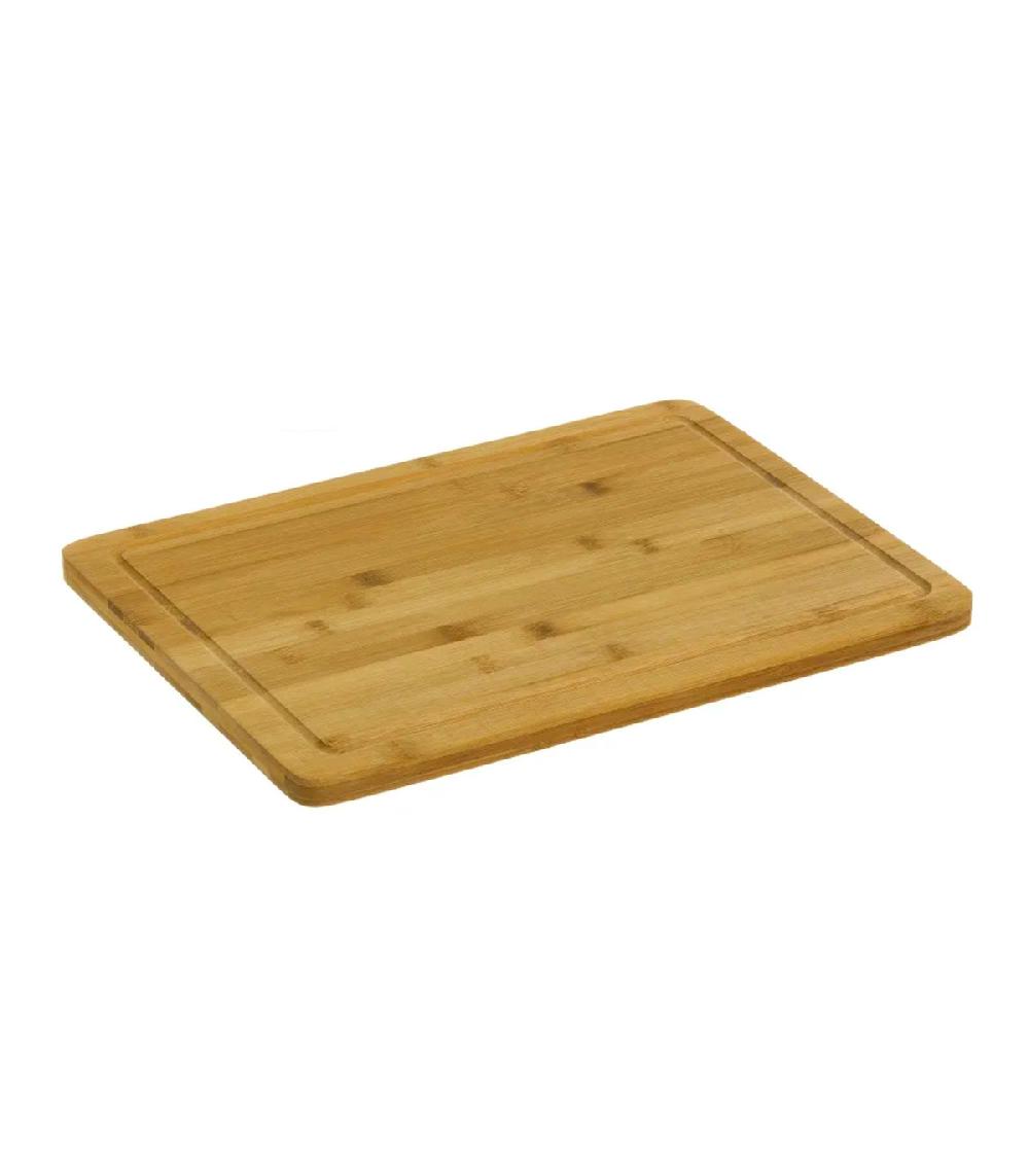 wadiga Planche à découper rectangulaire avec rainure en bambou 40x30cm