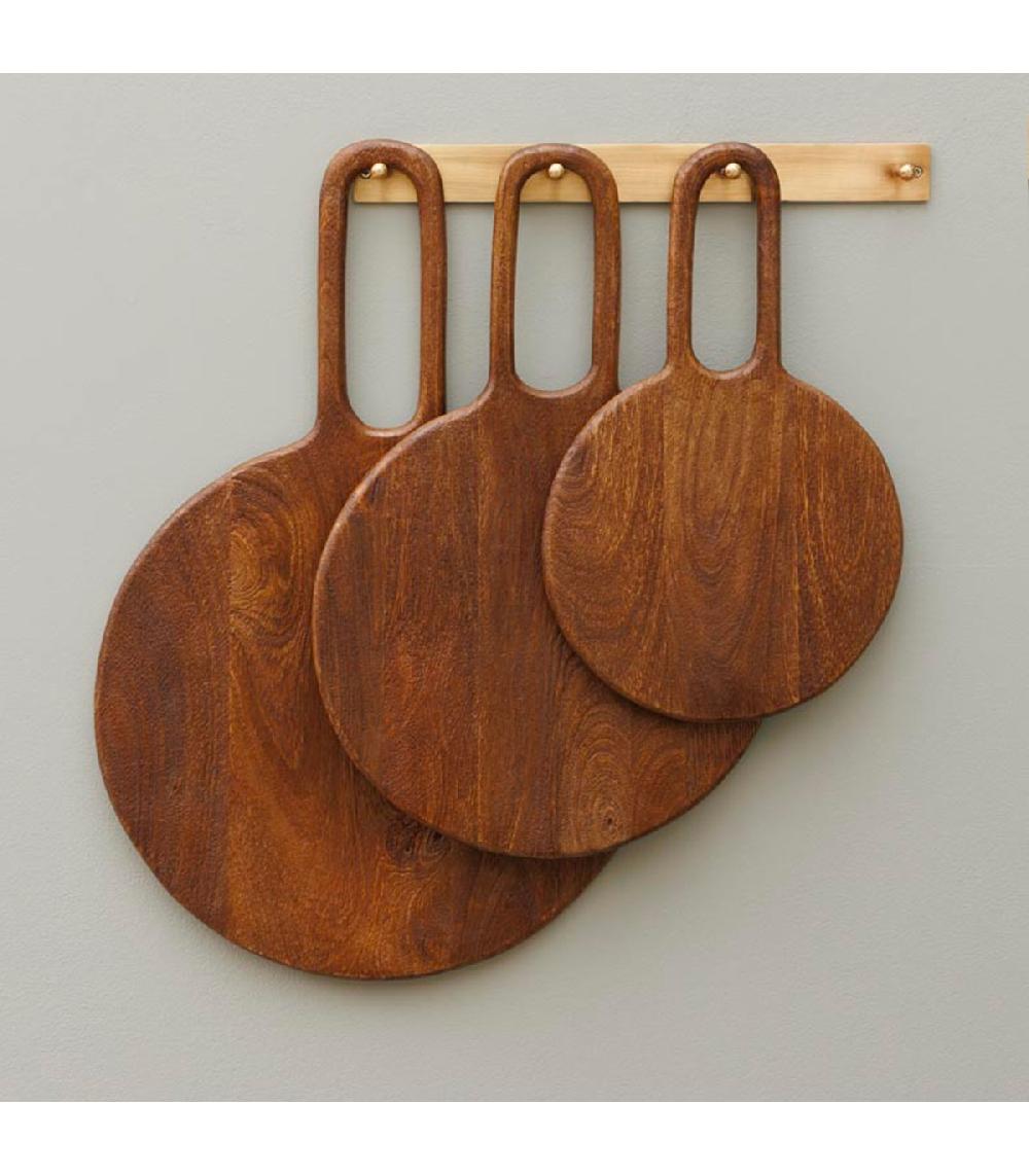 Wadiga Planche à Découper Ronde En Bois De Manguier 60x40cm