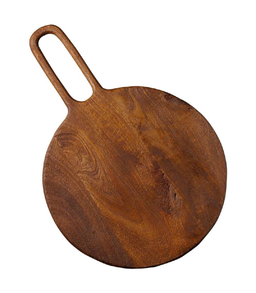 wadiga Planche à découper ronde en bois de manguier 60x40cm