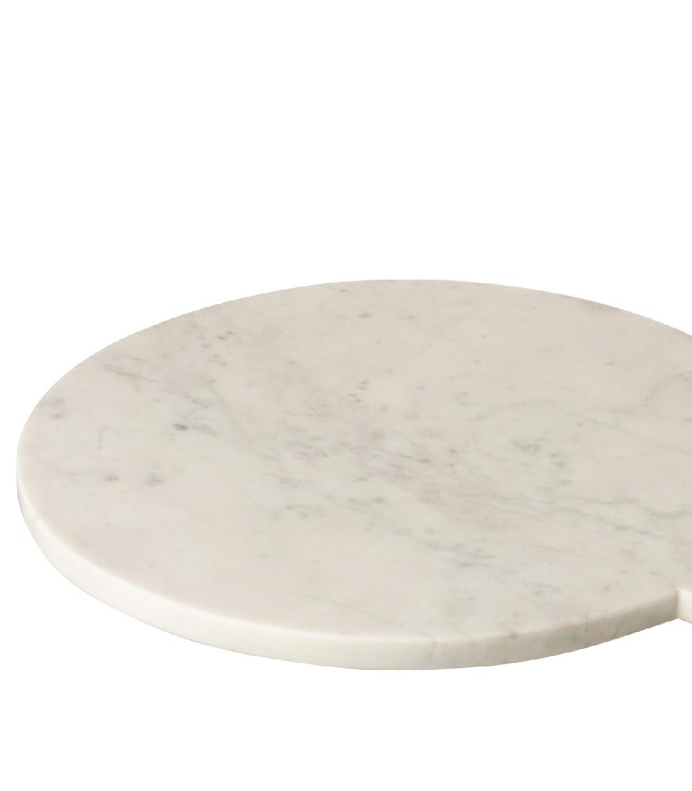 Wadiga Planche à Découper Ronde En Marbre Blanc - 38x30x1 5cm