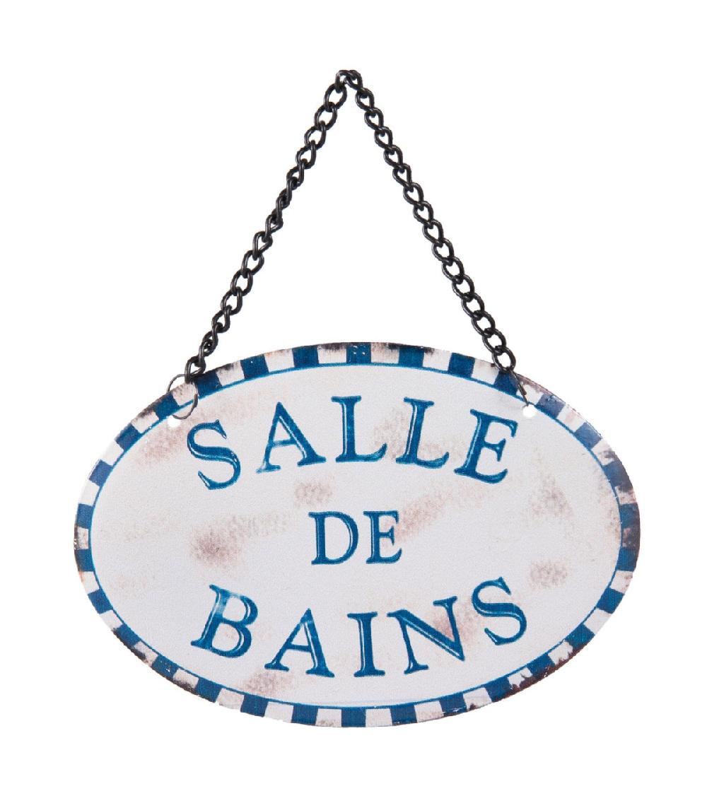 wadiga Plaque de Porte Signalétique Vintage Salle de Bains