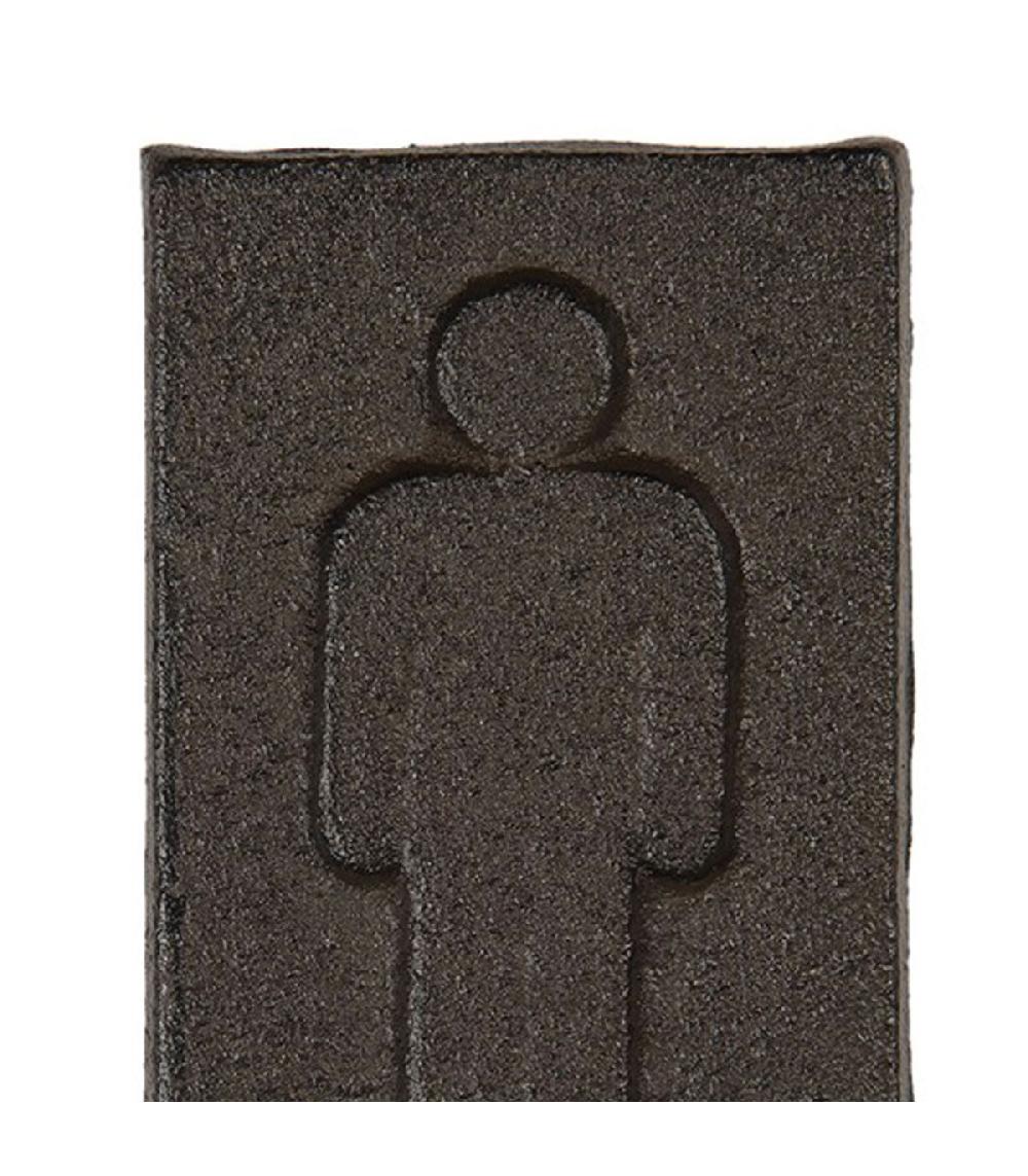 Wadiga Plaque De Porte WC Signalétique Hommes En Métal Marron 6x11cm