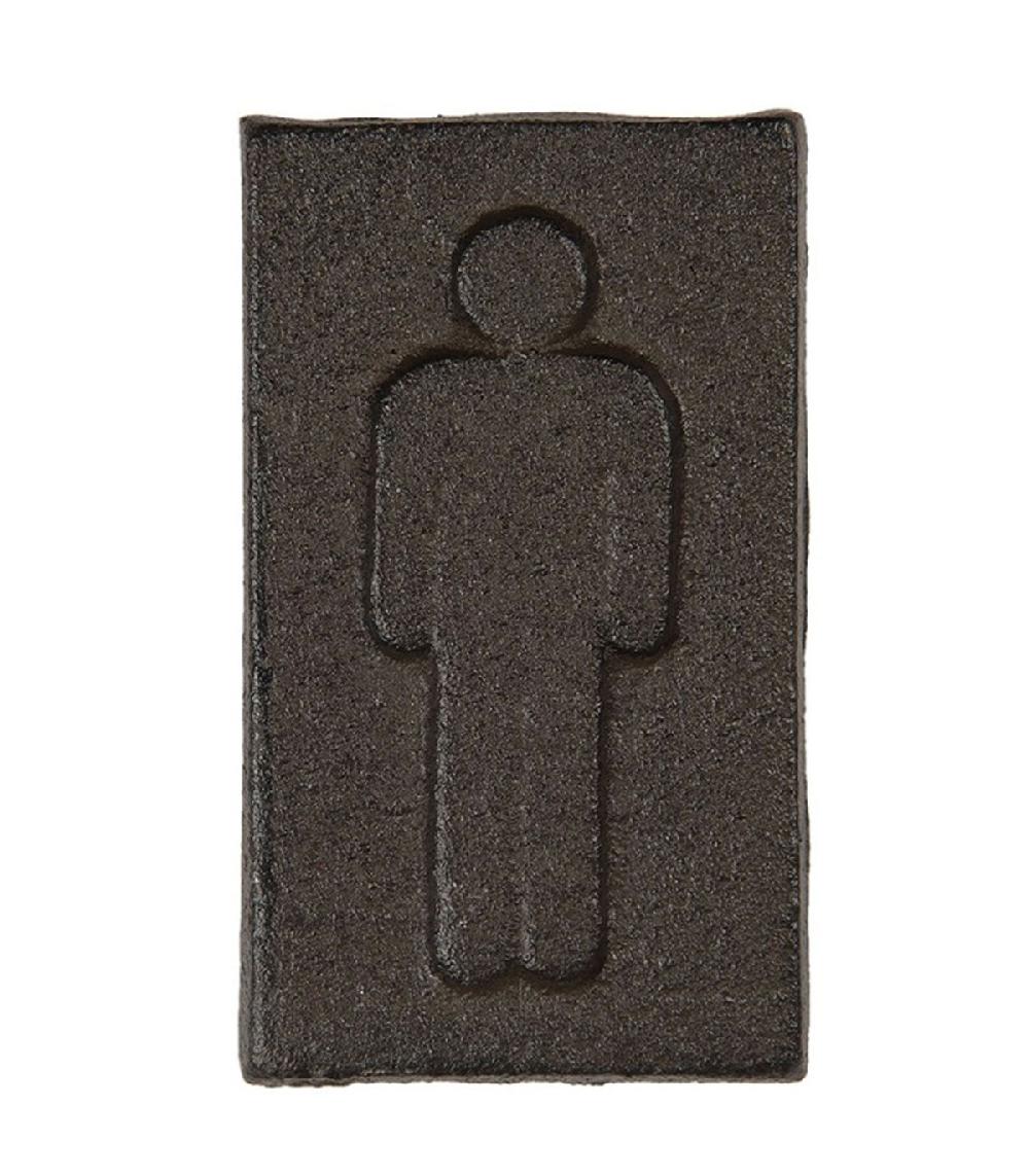 wadiga Plaque de porte WC signalétique hommes en métal marron 6x11cm