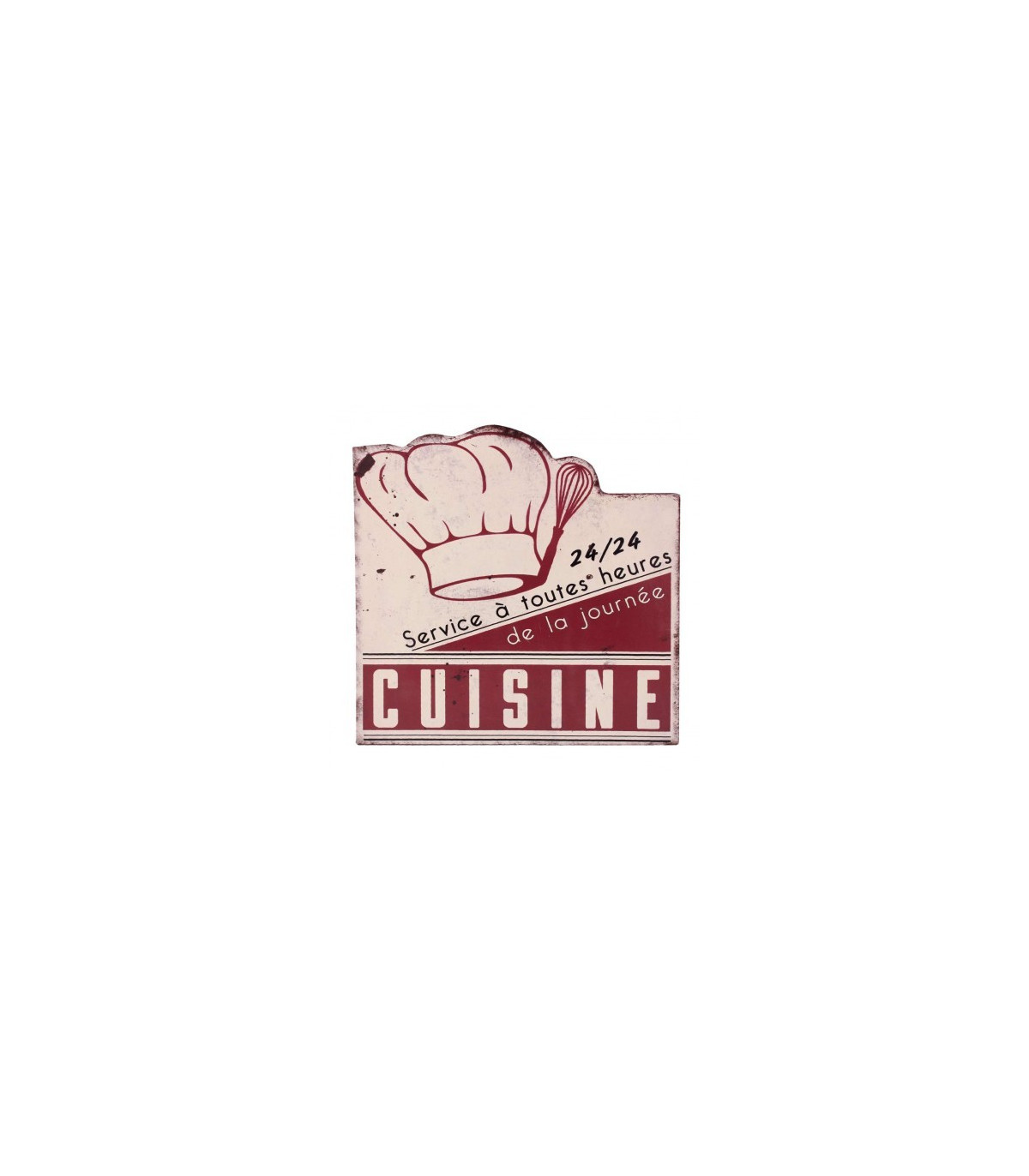 wadiga Plaque Décorative Murale Cuisine Rouge Vintage
