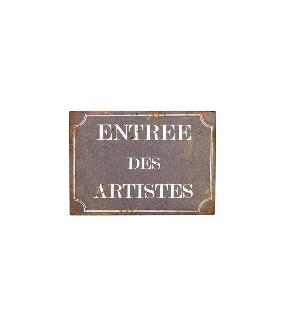 wadiga Plaque Décorative Murale en Métal Entrée des Artistes